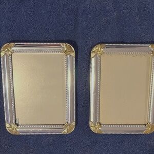 Pair of 5 x 7 picture frame by Elysees Loui Michel Cie--Silver with gold accents